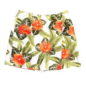 Liz Claiborne Floral Skort - Green and Orange
